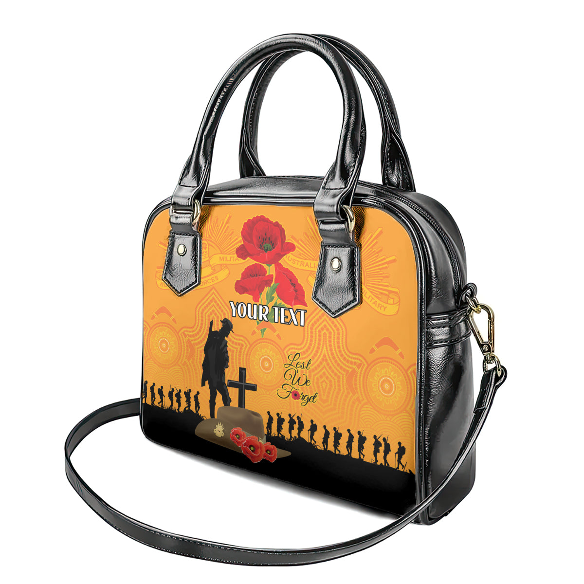 Australia Wallabies Rugby ANZAC Custom Shoulder Handbag Gallipoli Soldier With Aboriginal Dots Art