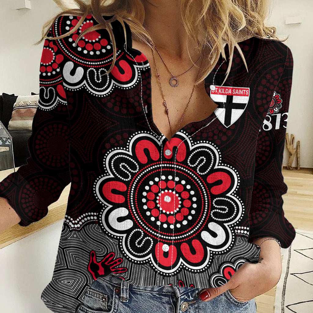 (Custom Personalised) AFL St Kilda Saints 1873 Aboriginal Women Casual Shirt LT9