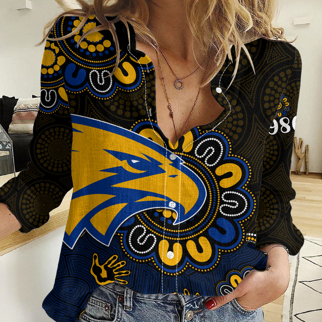 (Custom Personalised) AFL West Coast Eagles 1986 Aboriginal Women Casual Shirt LT9