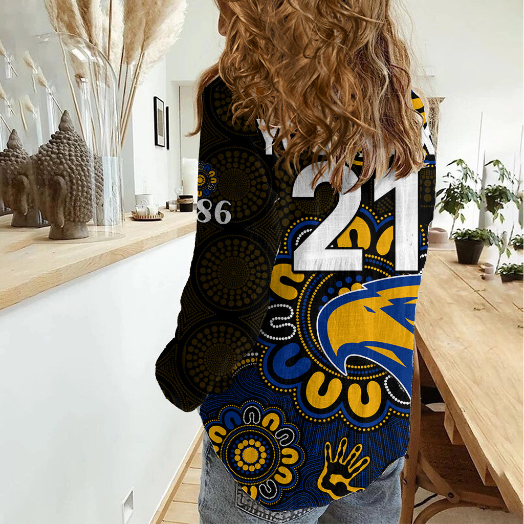 (Custom Personalised) AFL West Coast Eagles 1986 Aboriginal Women Casual Shirt LT9