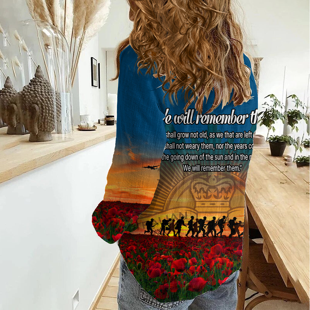 Remembrance Day Women Casual Shirt We will Remember Them LT9