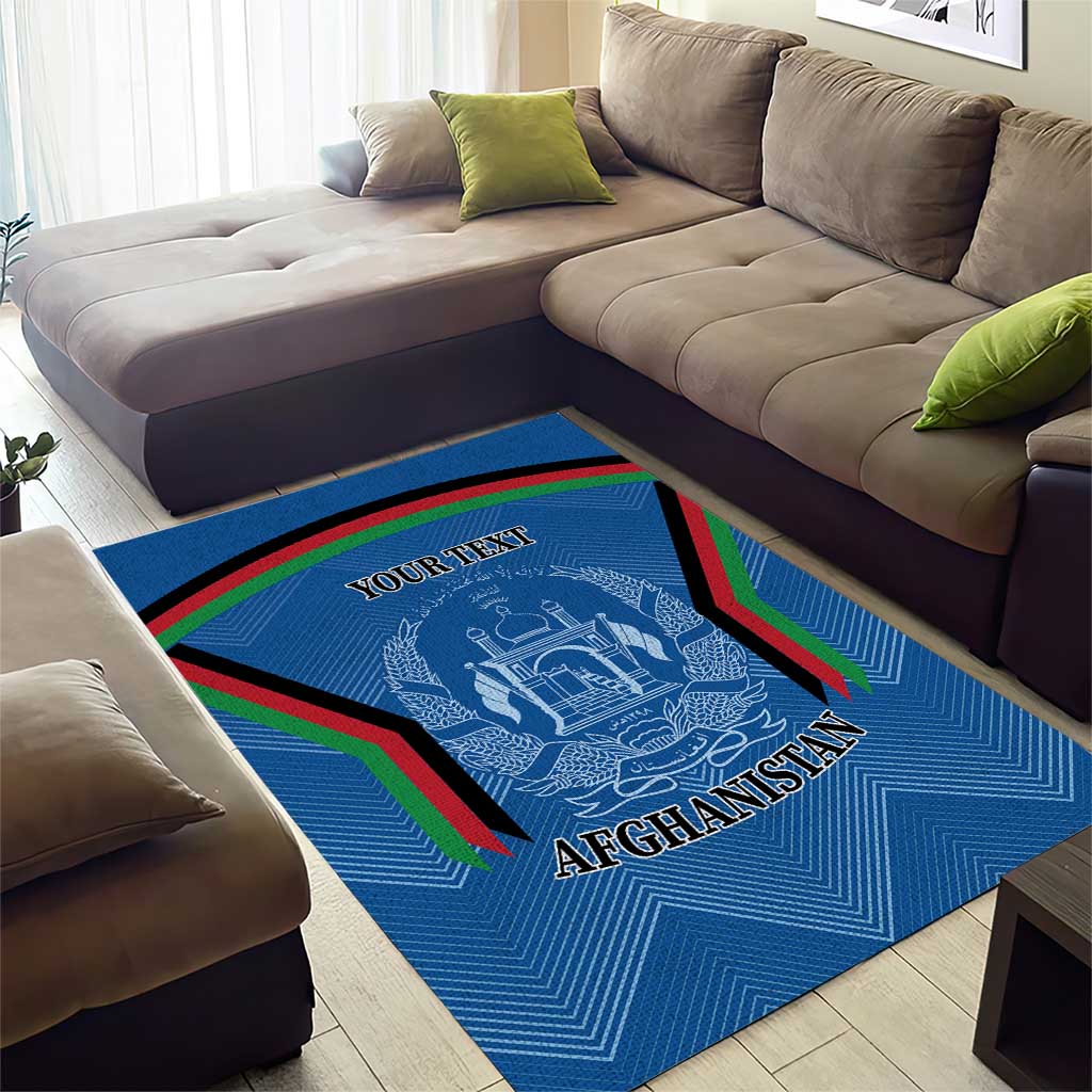 Custom Afghanistan Cricket Area Rug Afghan Coat Of Arm with Special Flag