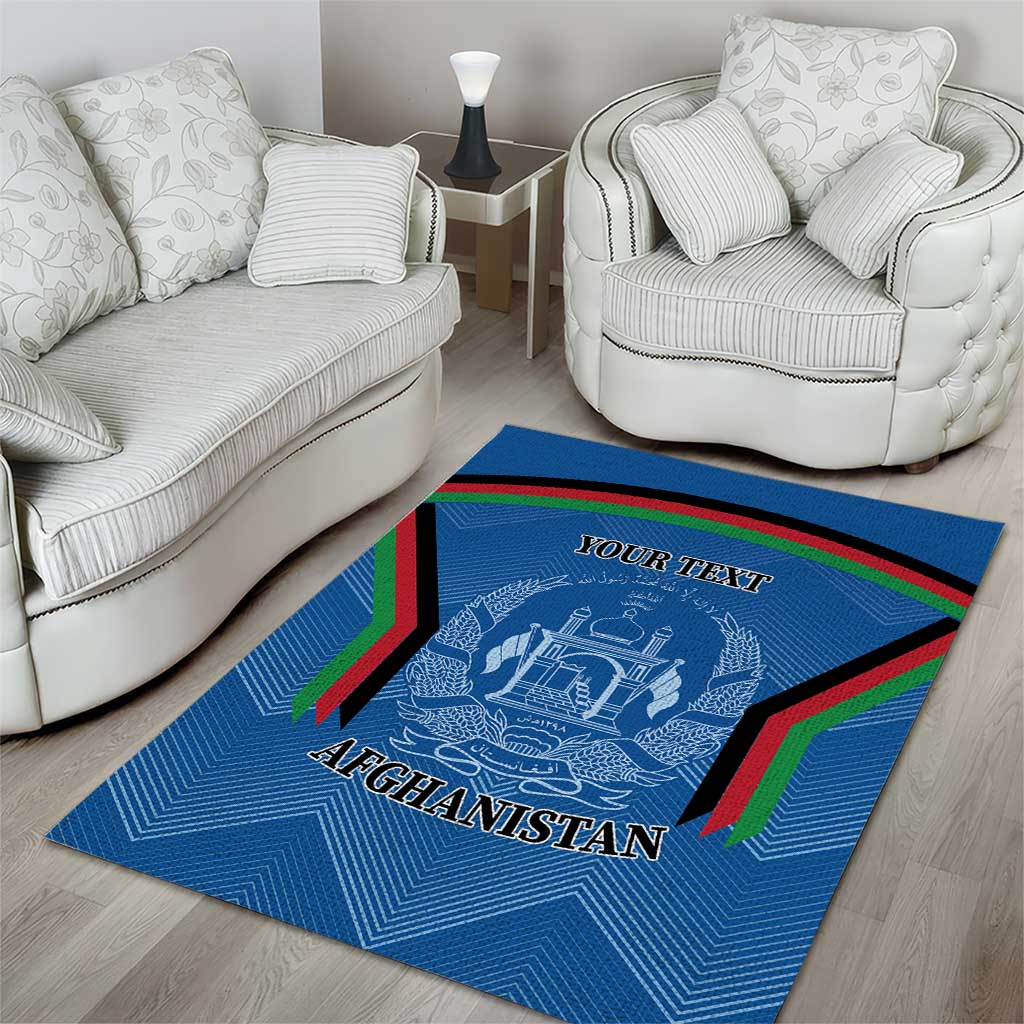 Custom Afghanistan Cricket Area Rug Afghan Coat Of Arm with Special Flag