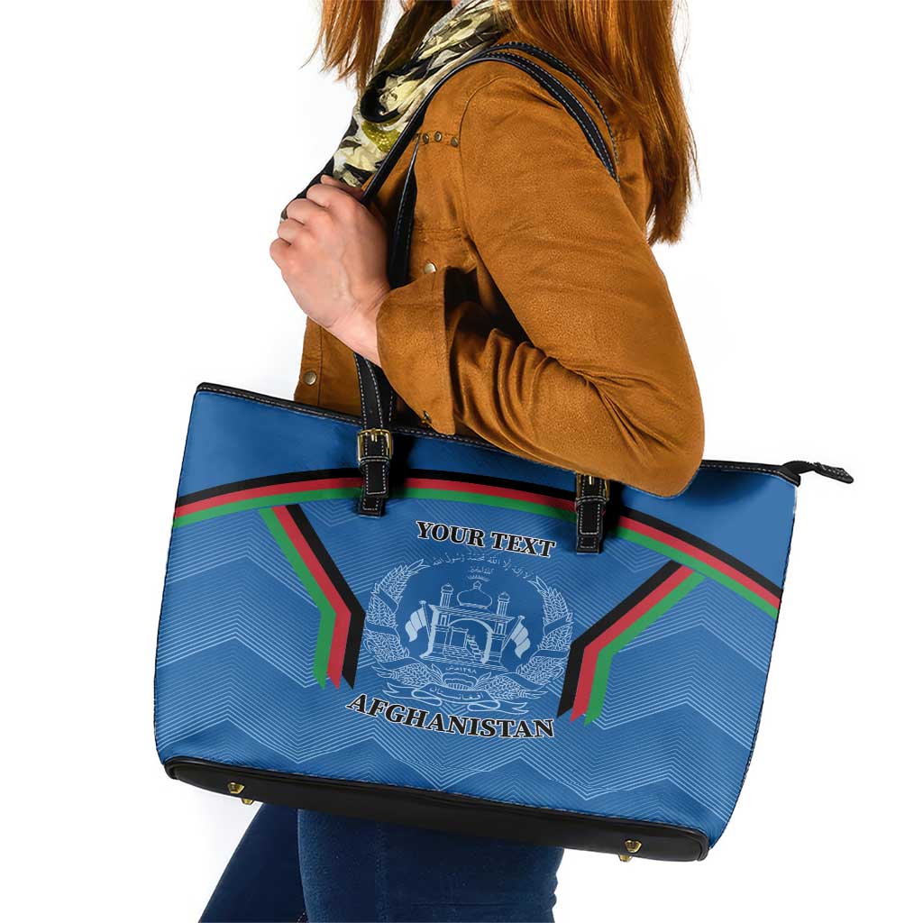 Custom Afghanistan Cricket Leather Tote Bag Afghan Coat Of Arm with Special Flag