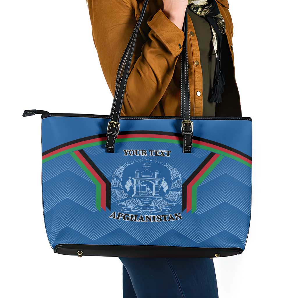 Custom Afghanistan Cricket Leather Tote Bag Afghan Coat Of Arm with Special Flag