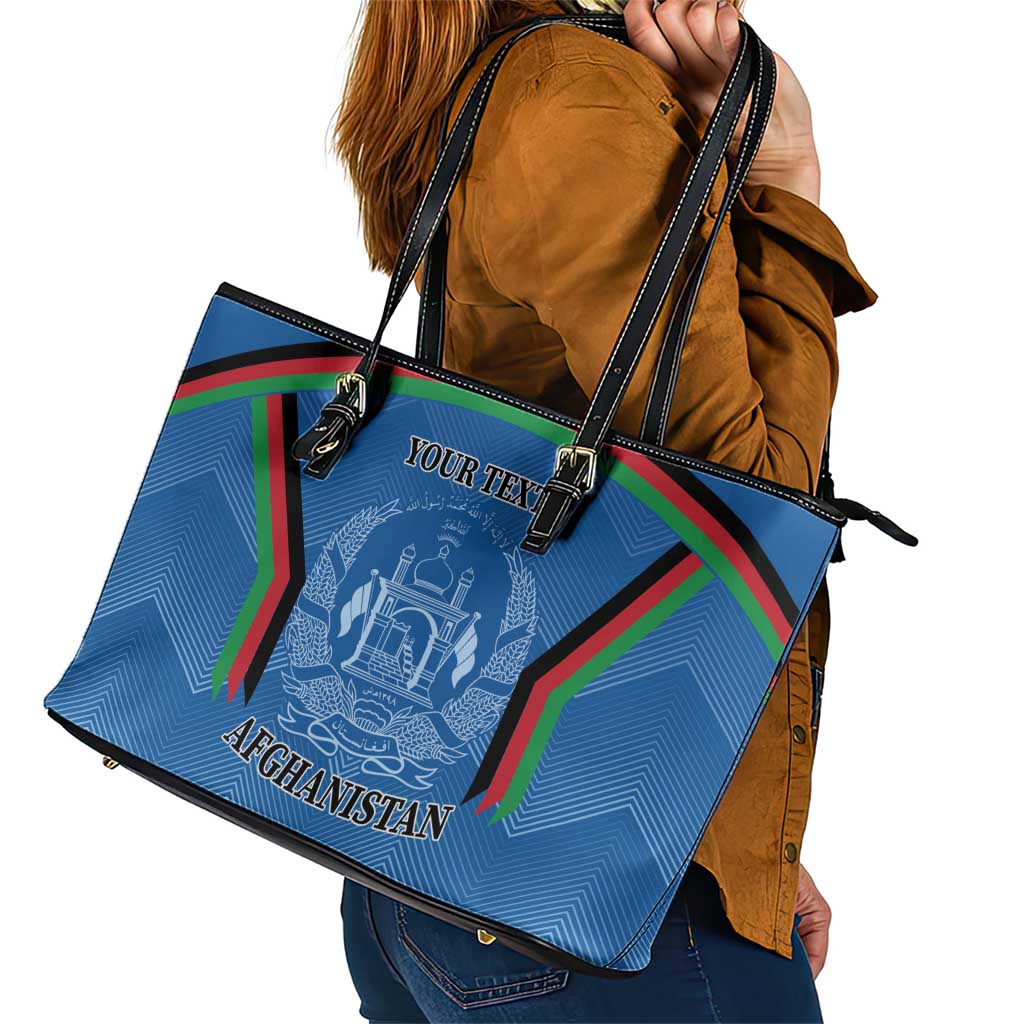 Custom Afghanistan Cricket Leather Tote Bag Afghan Coat Of Arm with Special Flag