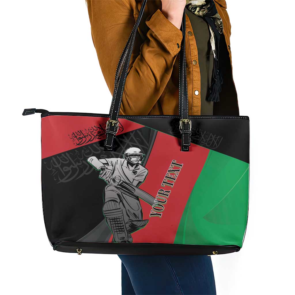 Custom Afghanistan Cricket Leather Tote Bag Sporty Version