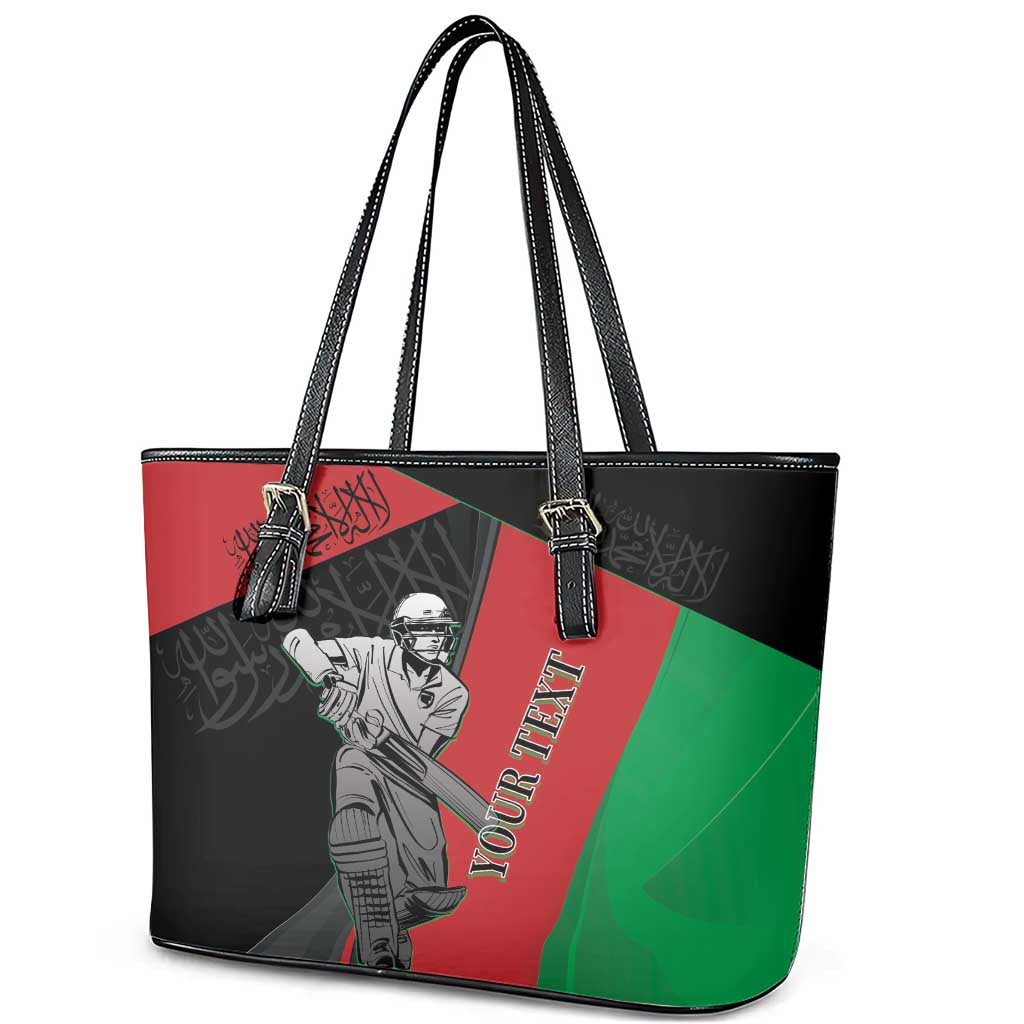 Custom Afghanistan Cricket Leather Tote Bag Sporty Version