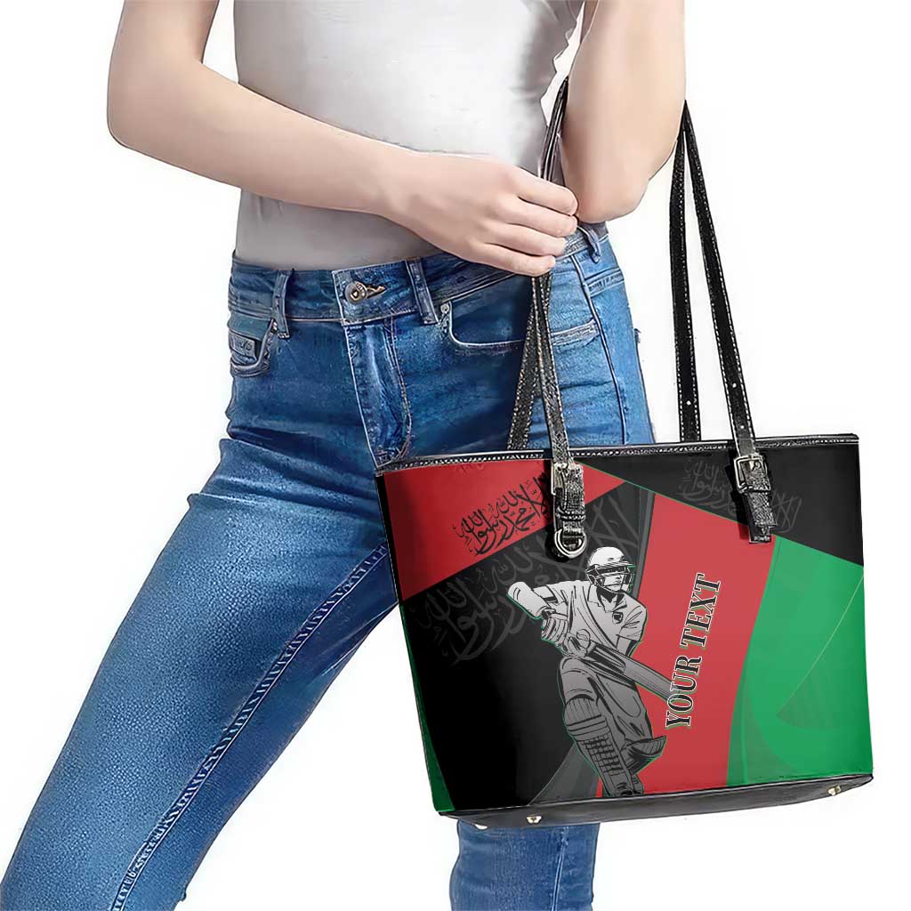 Custom Afghanistan Cricket Leather Tote Bag Sporty Version