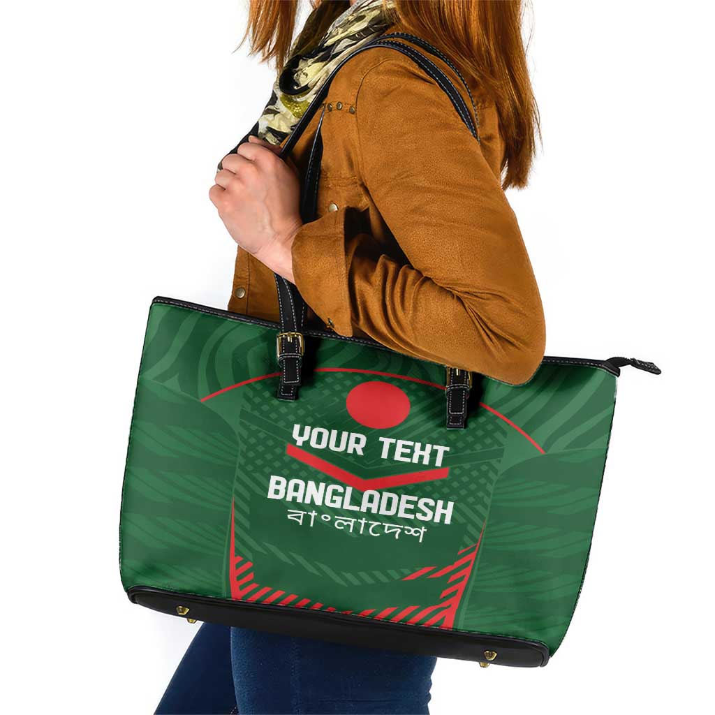 Custom Bangladesh Cricket Leather Tote Bag Go Tigers Sporty Version