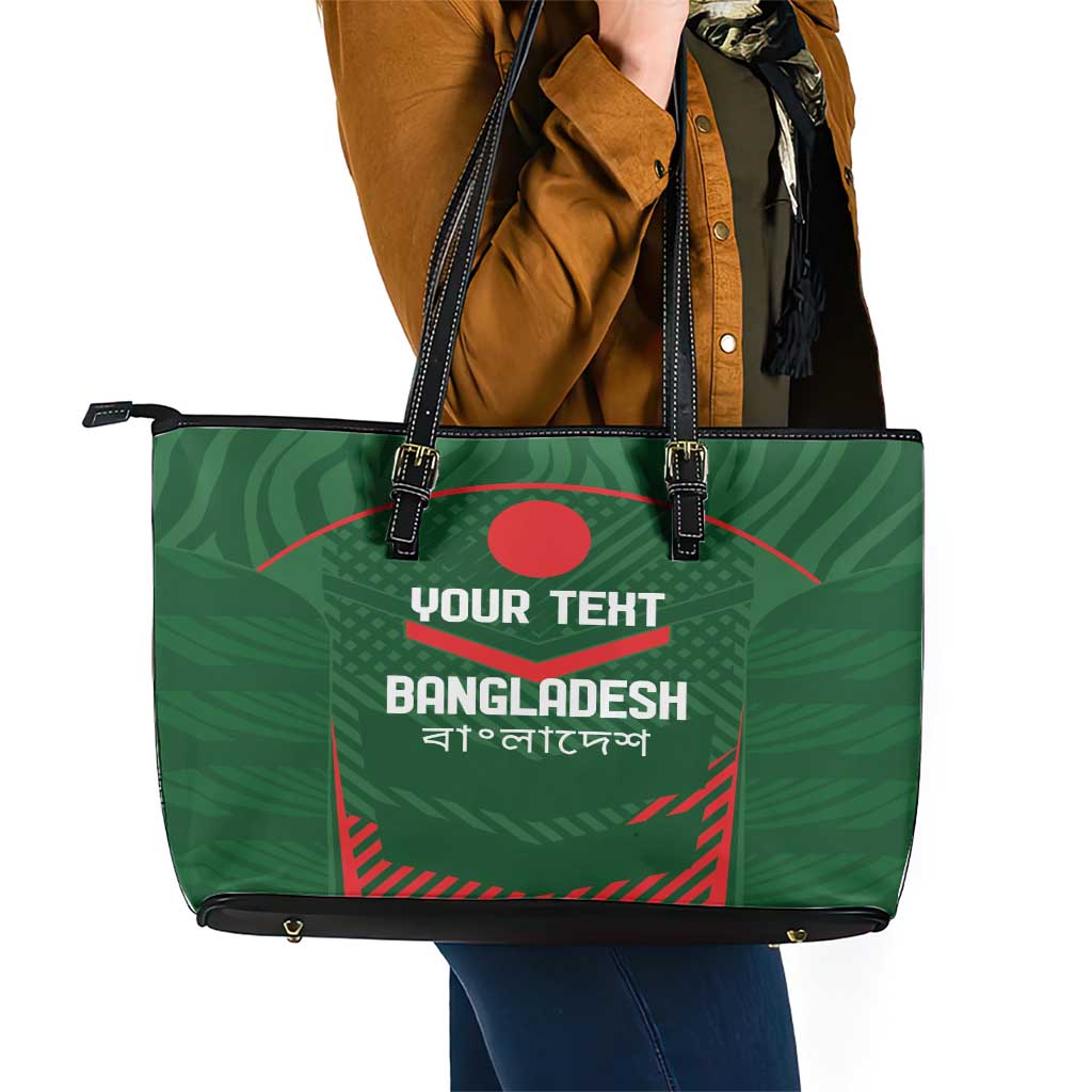 Custom Bangladesh Cricket Leather Tote Bag Go Tigers Sporty Version