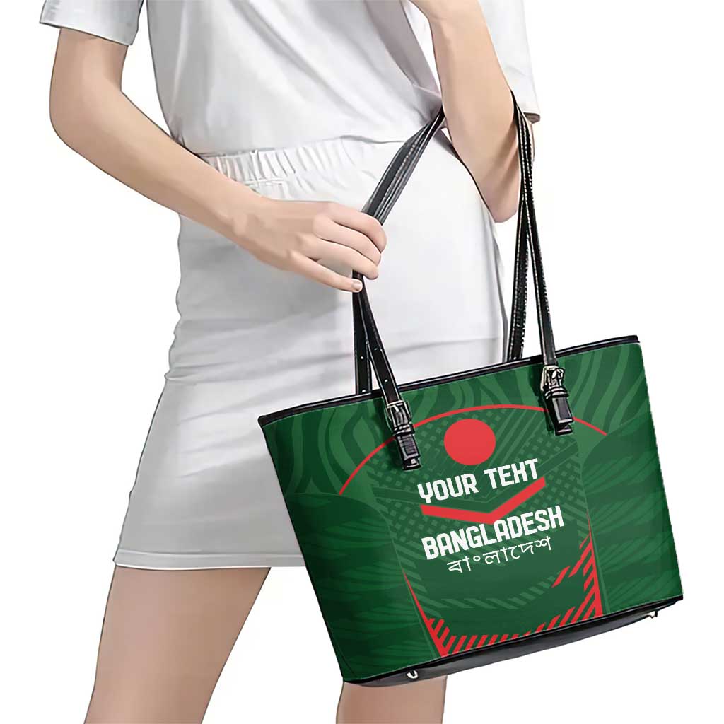 Custom Bangladesh Cricket Leather Tote Bag Go Tigers Sporty Version