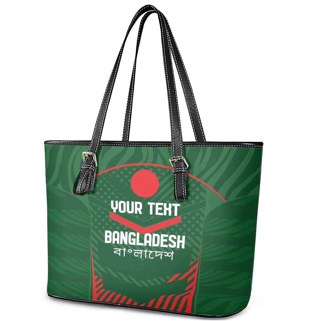 Custom Bangladesh Cricket Leather Tote Bag Go Tigers Sporty Version