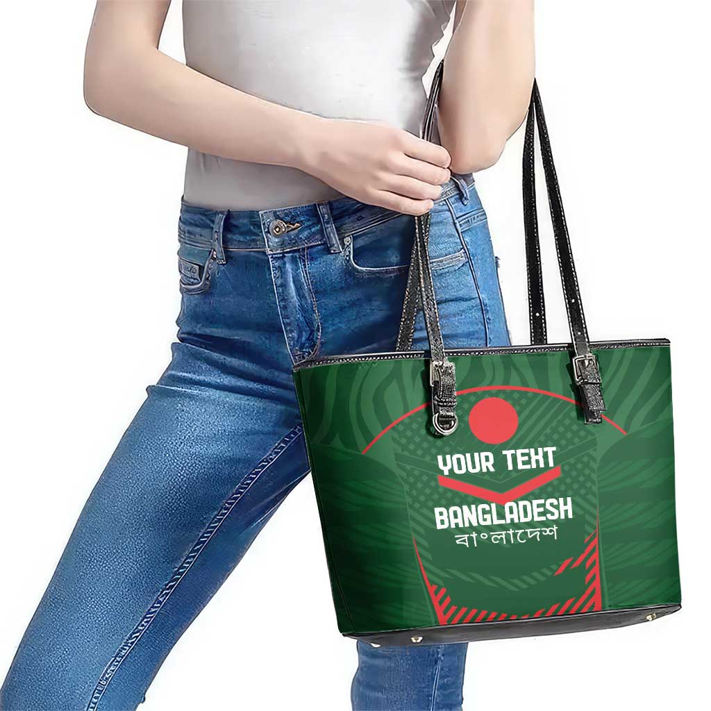 Custom Bangladesh Cricket Leather Tote Bag Go Tigers Sporty Version