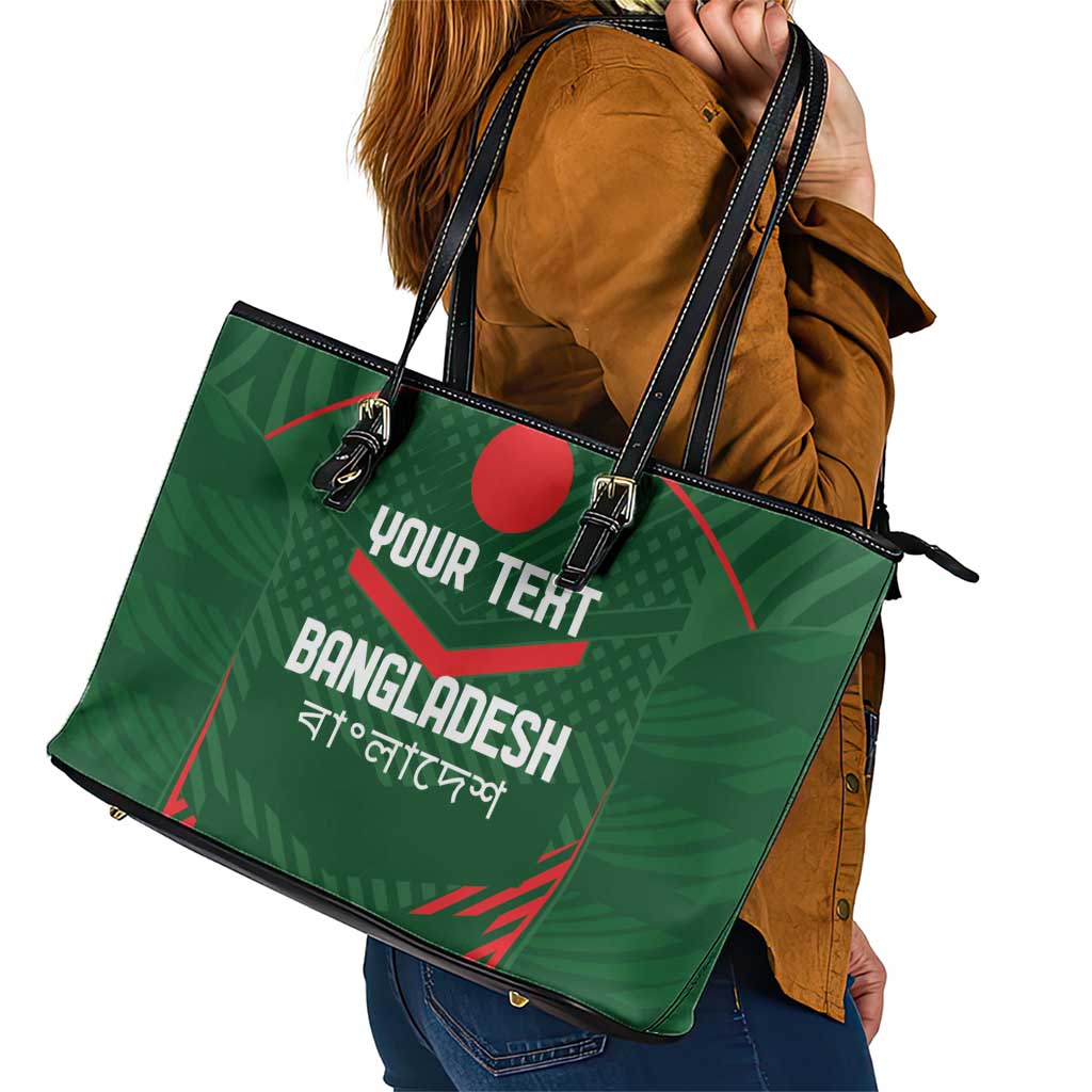 Custom Bangladesh Cricket Leather Tote Bag Go Tigers Sporty Version