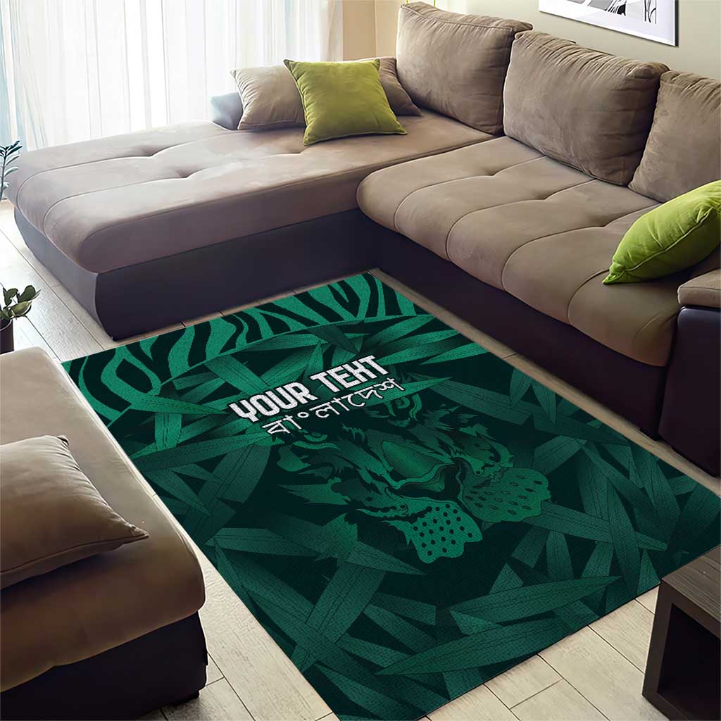 Royal Bengal Tiger Bangladesh Cricket Custom Area Rug The Red and Green Version