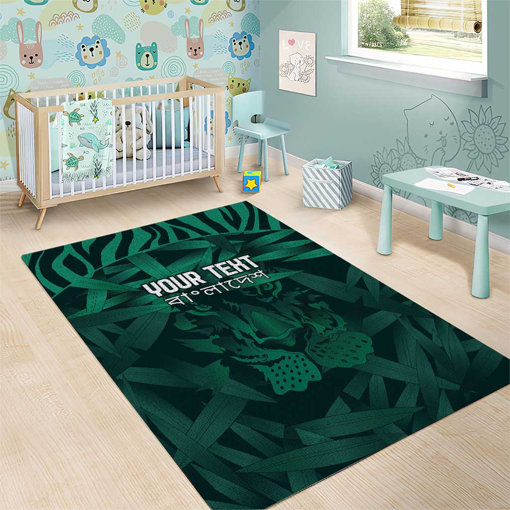 Royal Bengal Tiger Bangladesh Cricket Custom Area Rug The Red and Green Version