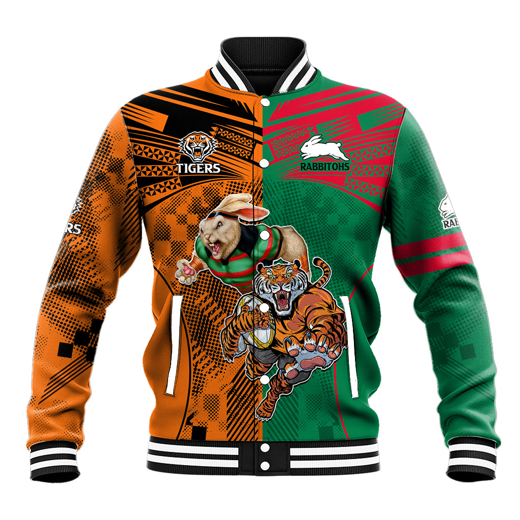 Wests Tigers and Rabbitohs Rugby Baseball Jacket Sporty Style LT9