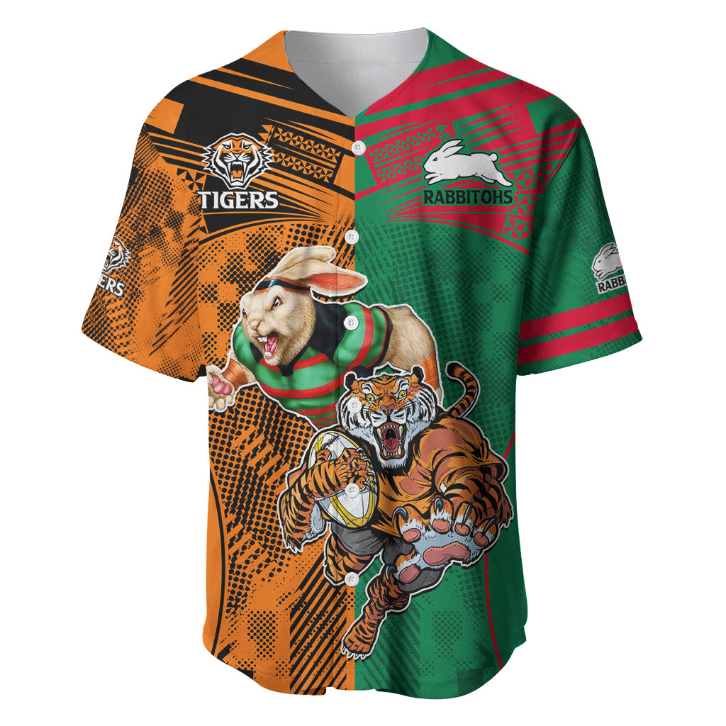 Wests Tigers and Rabbitohs Rugby Baseball Jersey Sporty Style LT9