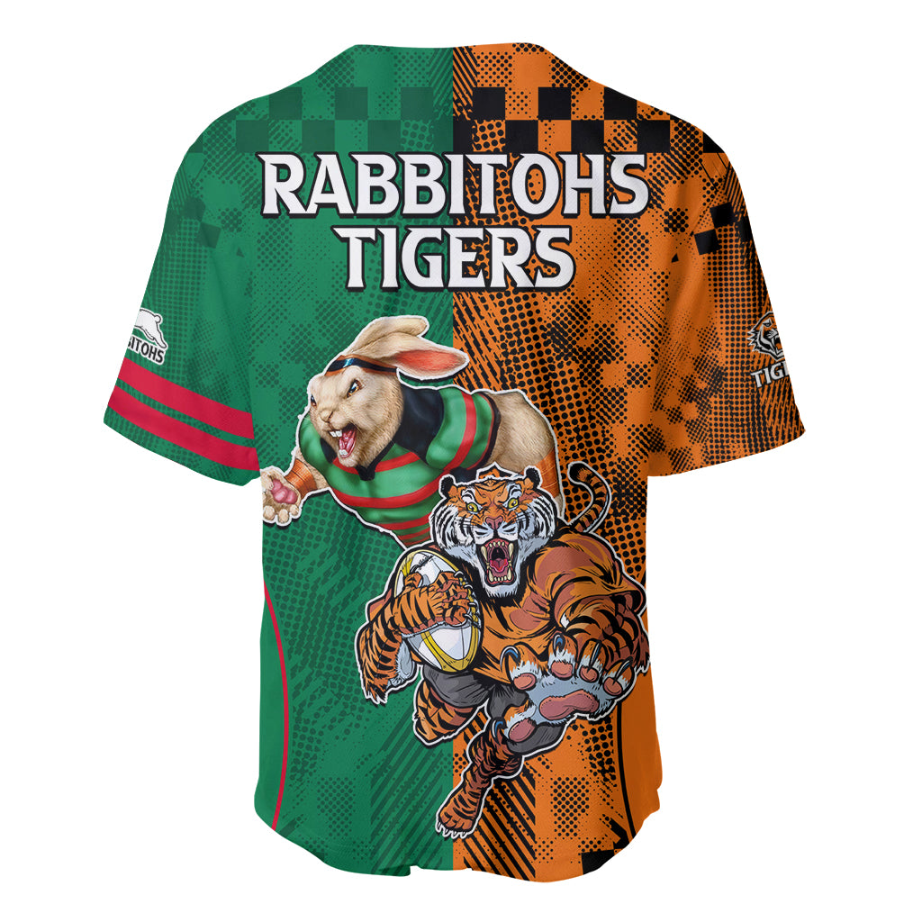 Wests Tigers and Rabbitohs Rugby Baseball Jersey Sporty Style LT9