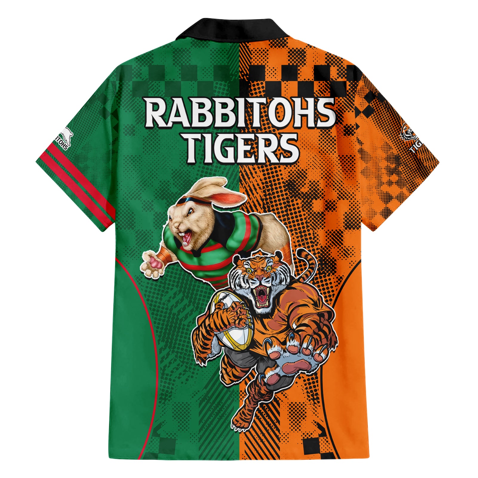 Wests Tigers and Rabbitohs Rugby Hawaiian Shirt Sporty Style LT9