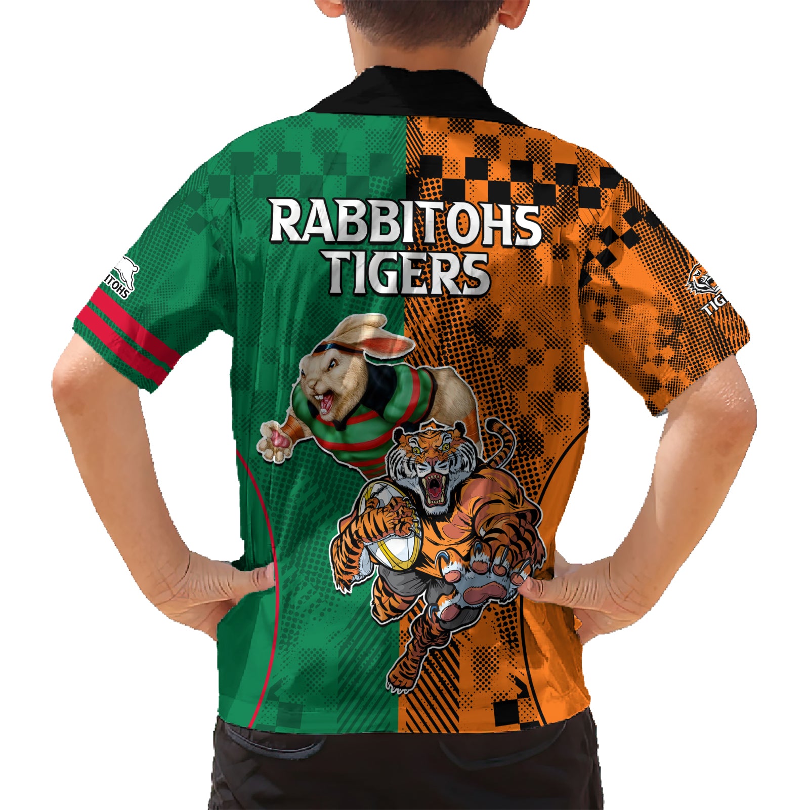 Wests Tigers and Rabbitohs Rugby Hawaiian Shirt Sporty Style LT9