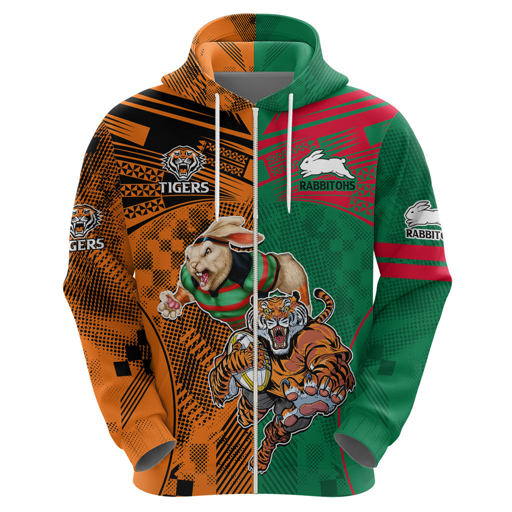 Wests Tigers and Rabbitohs Rugby Hoodie Sporty Style LT9