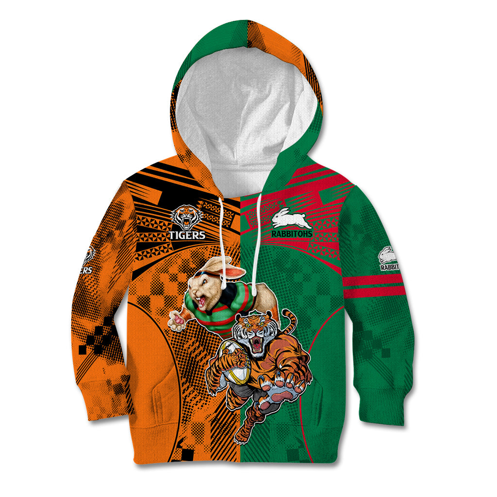 Wests Tigers and Rabbitohs Rugby Kid Hoodie Sporty Style LT9