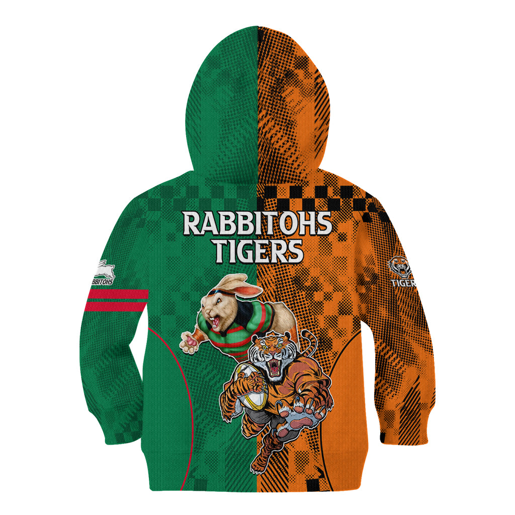 Wests Tigers and Rabbitohs Rugby Kid Hoodie Sporty Style LT9