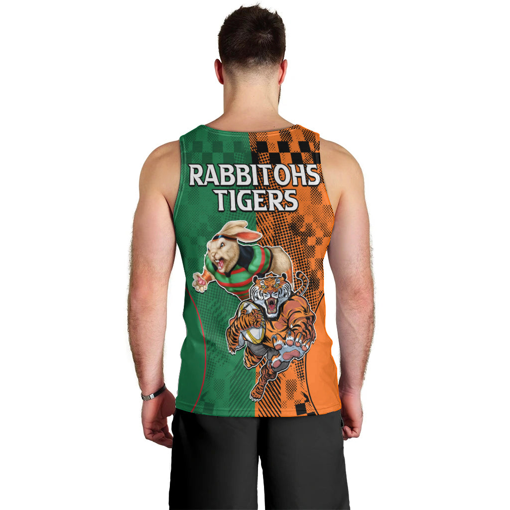 Wests Tigers and Rabbitohs Rugby Men Tank Top Sporty Style LT9