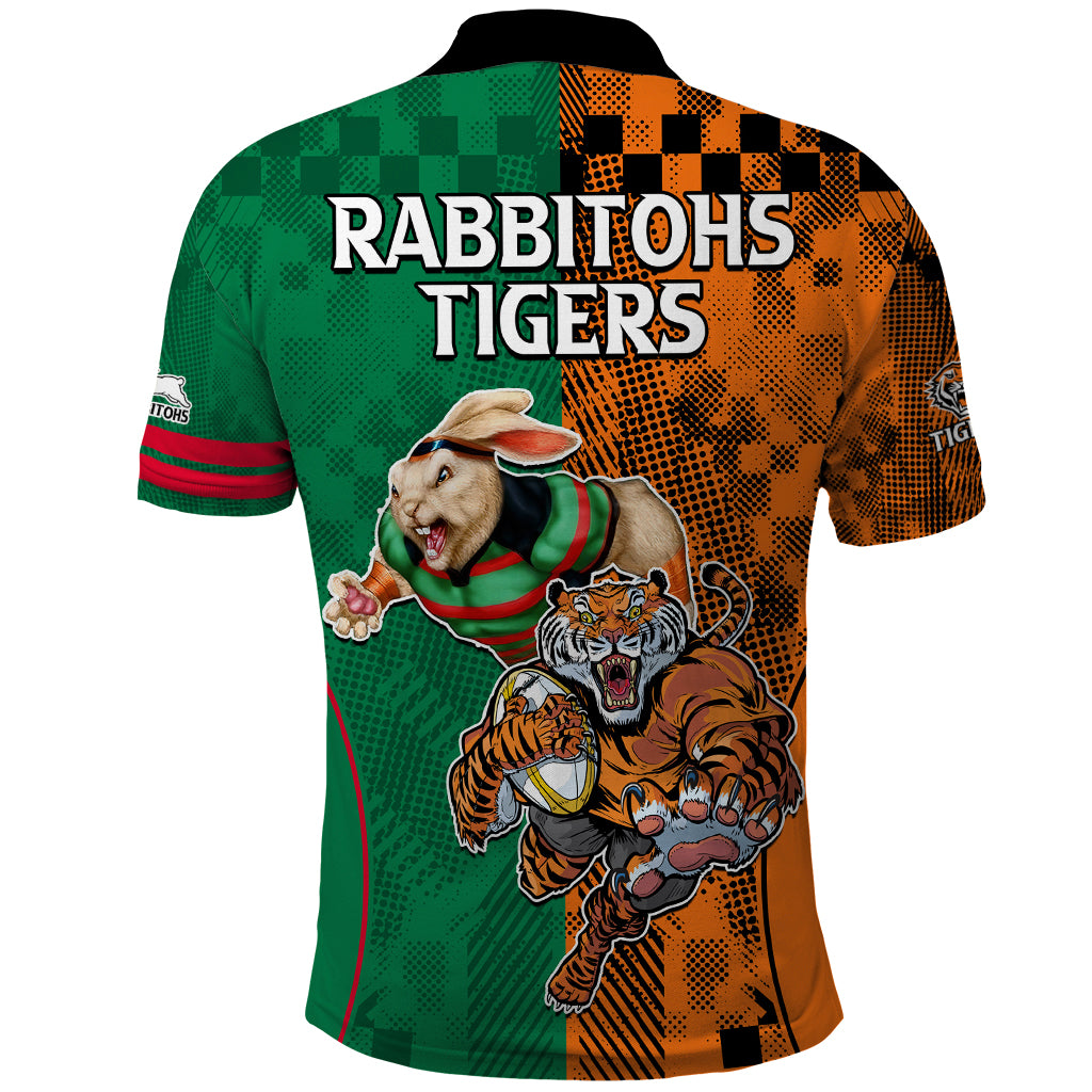 Wests Tigers and Rabbitohs Rugby Polo Shirt Sporty Style LT9