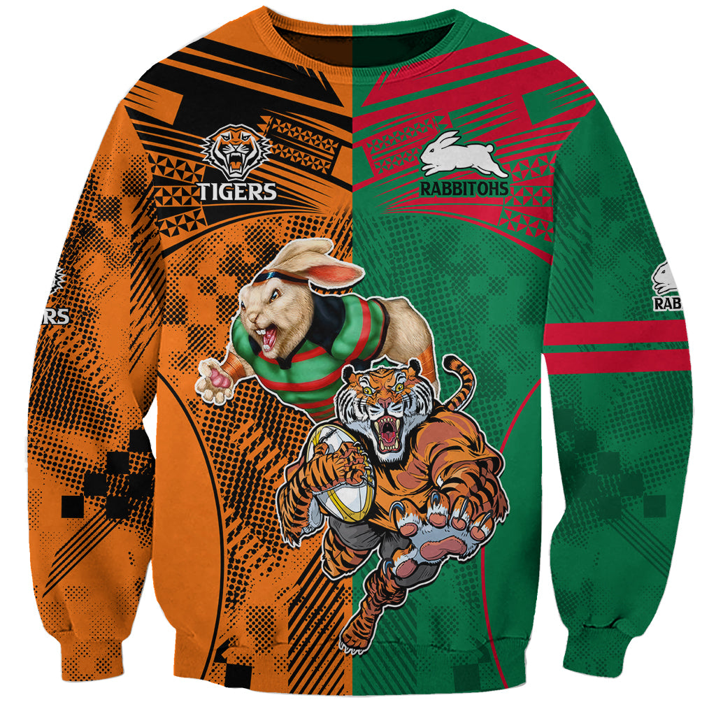 Wests Tigers and Rabbitohs Rugby Sweatshirt Sporty Style LT9