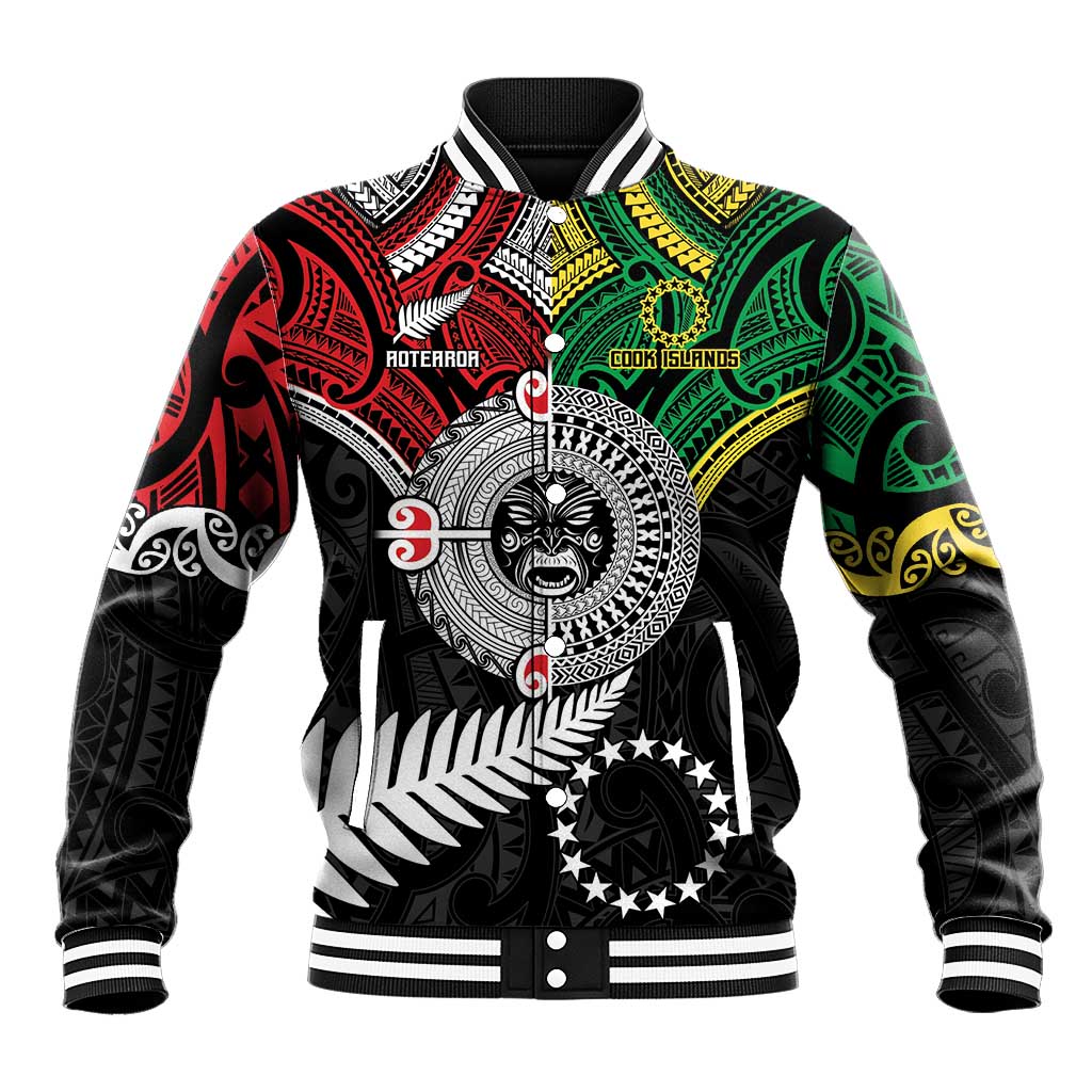 Aotearoa and Cook Islands Mo Te Tiriti Baseball Jacket New Zealand Honour The Treaty Ake!Ake!Ake!