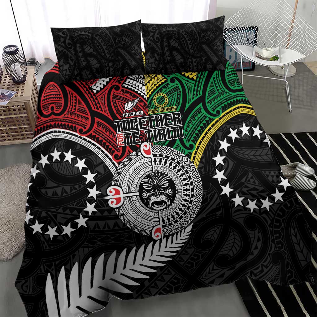 Aotearoa and Cook Islands Mo Te Tiriti Bedding Set New Zealand Honour The Treaty Ake!Ake!Ake!