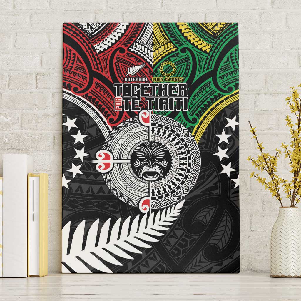 Aotearoa and Cook Islands Mo Te Tiriti Canvas Wall Art New Zealand Honour The Treaty Ake!Ake!Ake!