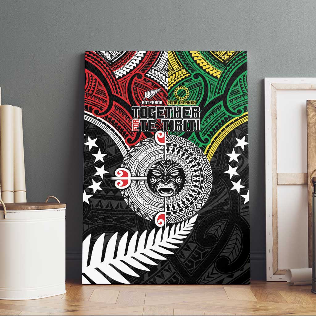 Aotearoa and Cook Islands Mo Te Tiriti Canvas Wall Art New Zealand Honour The Treaty Ake!Ake!Ake!