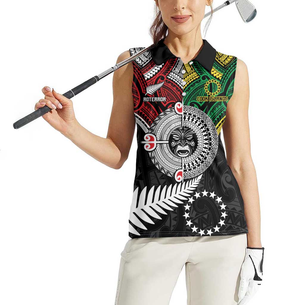 Aotearoa and Cook Islands Mo Te Tiriti Women Sleeveless Polo Shirt New Zealand Honour The Treaty Ake!Ake!Ake!