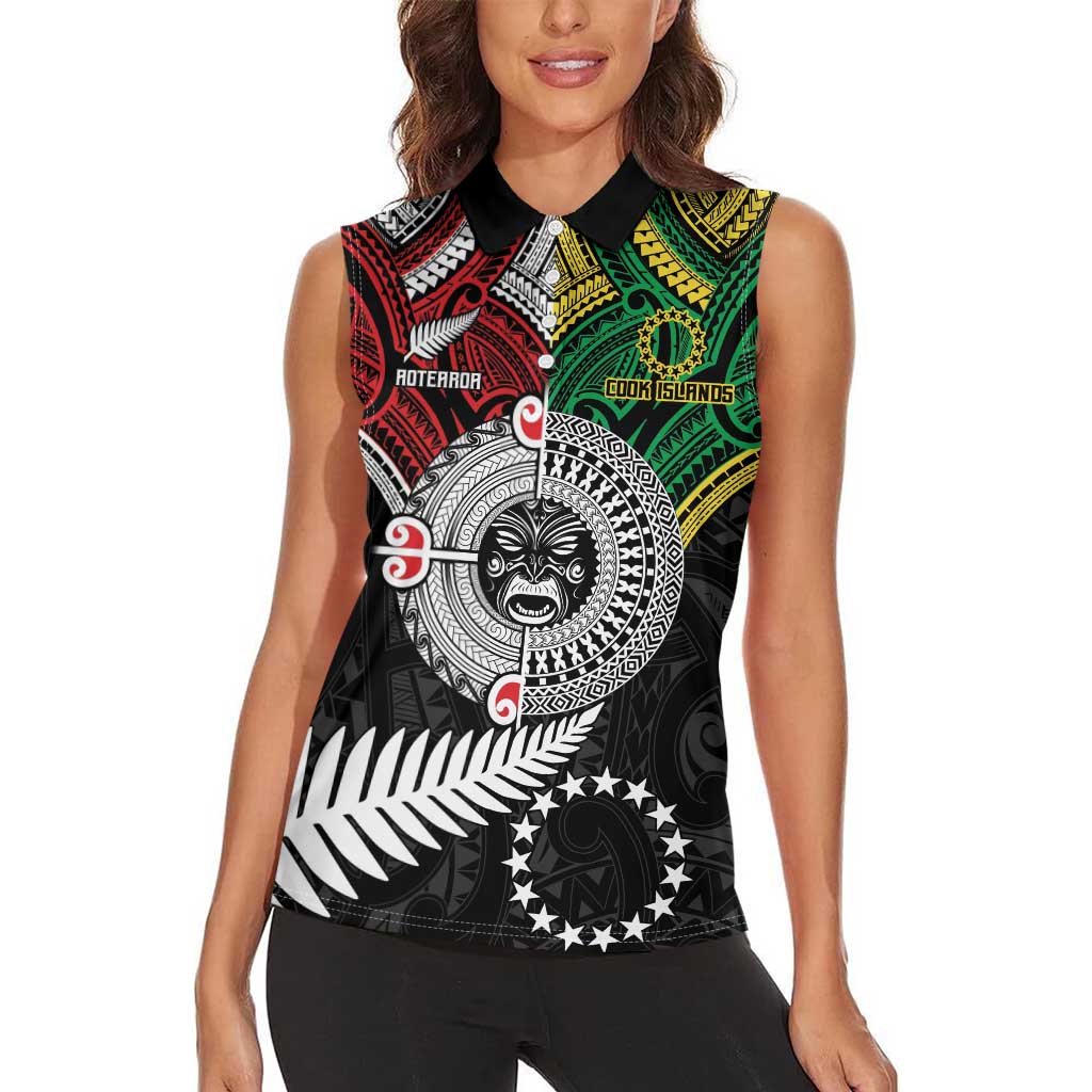 Aotearoa and Cook Islands Mo Te Tiriti Women Sleeveless Polo Shirt New Zealand Honour The Treaty Ake!Ake!Ake!