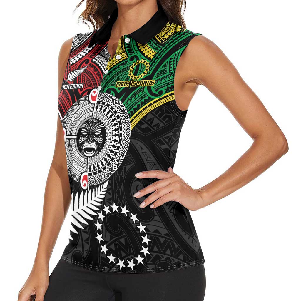 Aotearoa and Cook Islands Mo Te Tiriti Women Sleeveless Polo Shirt New Zealand Honour The Treaty Ake!Ake!Ake!