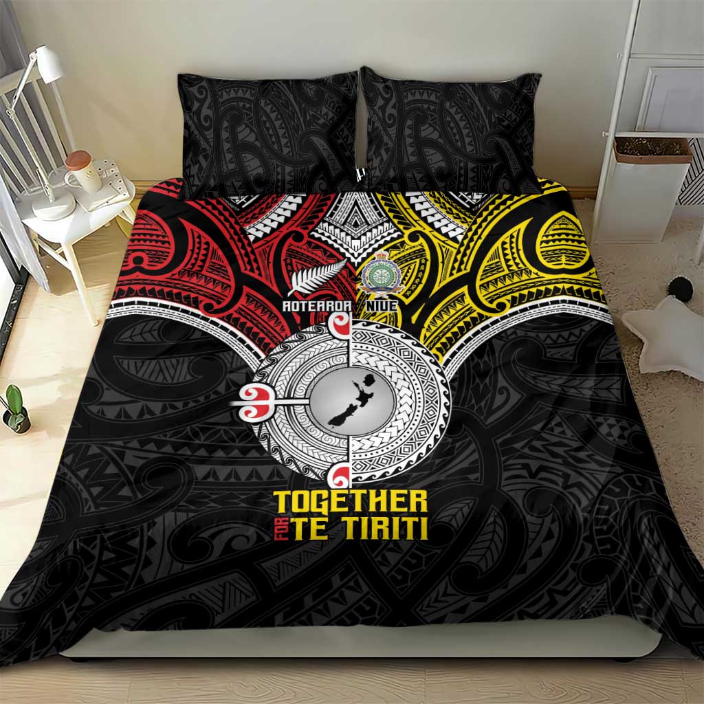 Aotearoa and Niue Mo Te Tiriti Bedding Set New Zealand Honour The Treaty Ake!Ake!Ake!