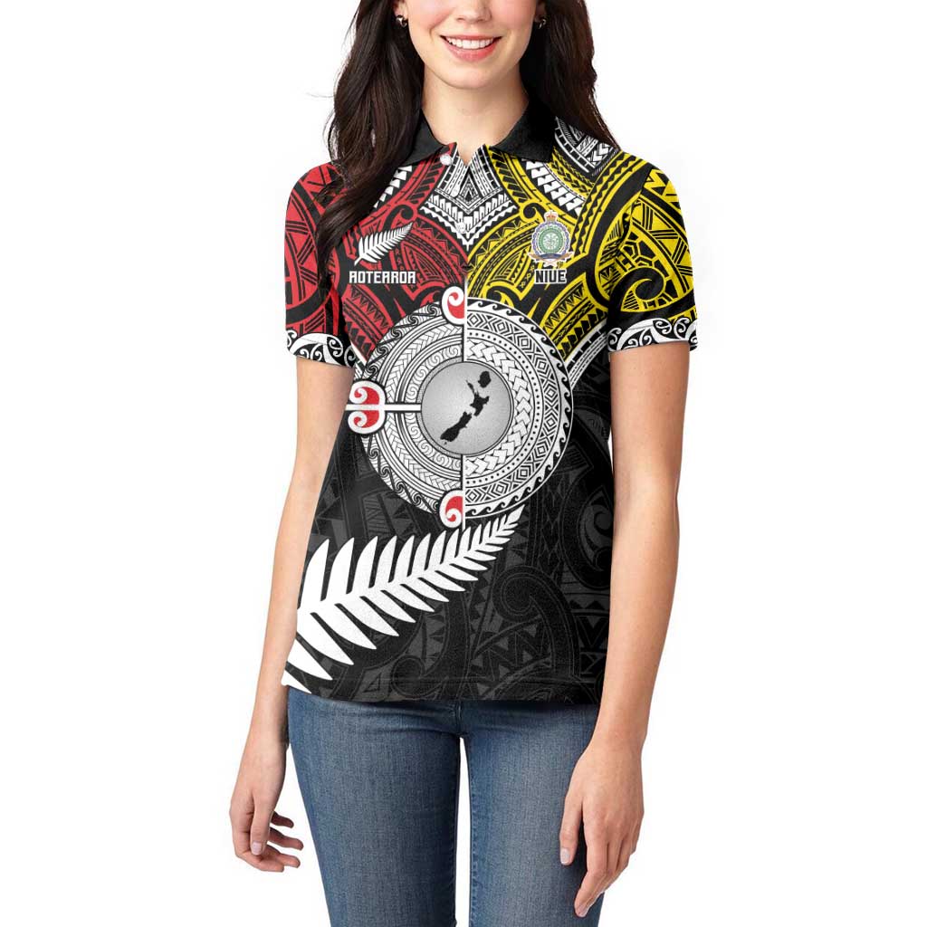 Aotearoa and Niue Mo Te Tiriti Women Polo Shirt New Zealand Honour The Treaty Ake!Ake!Ake!