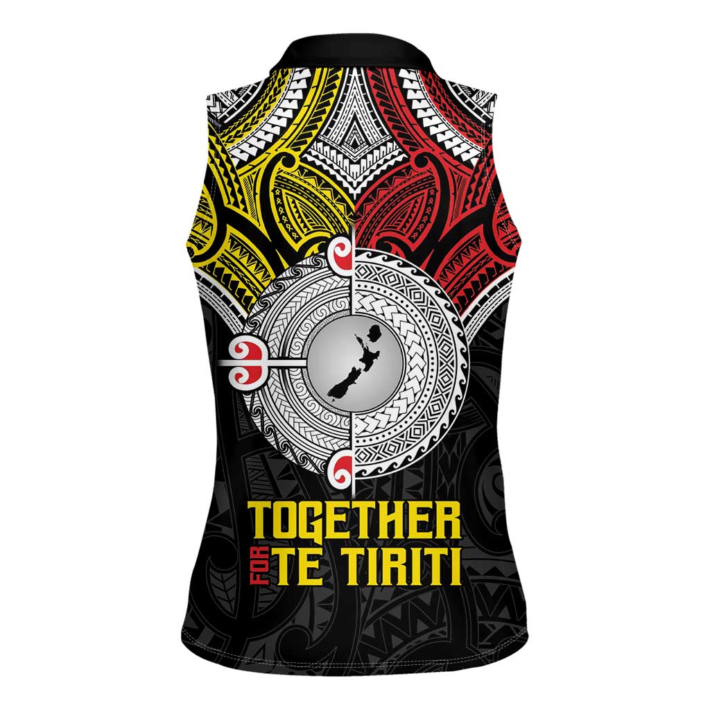 Aotearoa and Niue Mo Te Tiriti Women Sleeveless Polo Shirt New Zealand Honour The Treaty Ake!Ake!Ake!