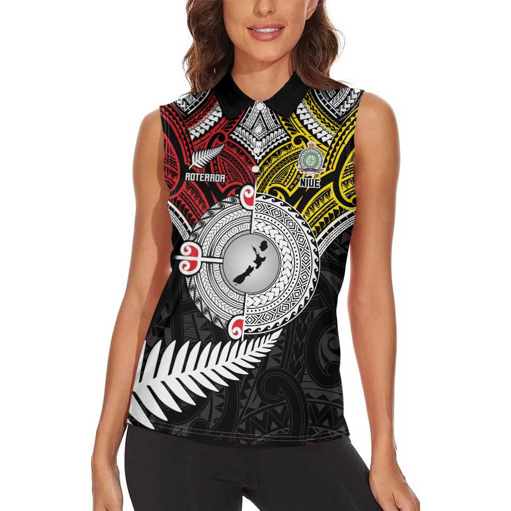 Aotearoa and Niue Mo Te Tiriti Women Sleeveless Polo Shirt New Zealand Honour The Treaty Ake!Ake!Ake!