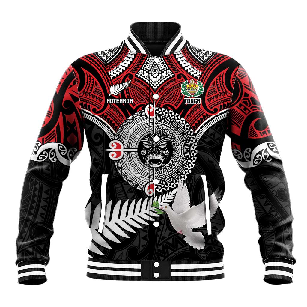 Aotearoa and Tonga Mo Te Tiriti Baseball Jacket New Zealand Honour The Treaty Ake!Ake!Ake!