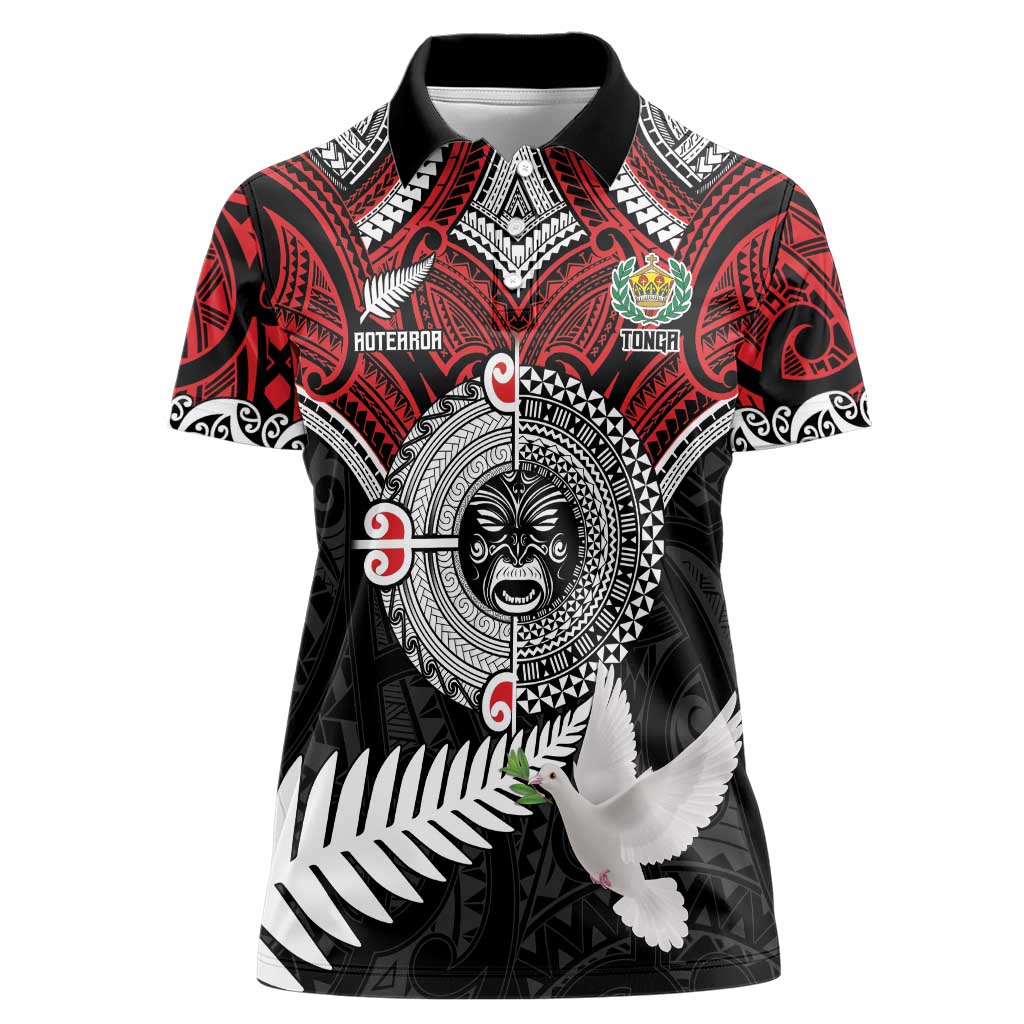 Aotearoa and Tonga Mo Te Tiriti Women Polo Shirt New Zealand Honour The Treaty Ake!Ake!Ake!