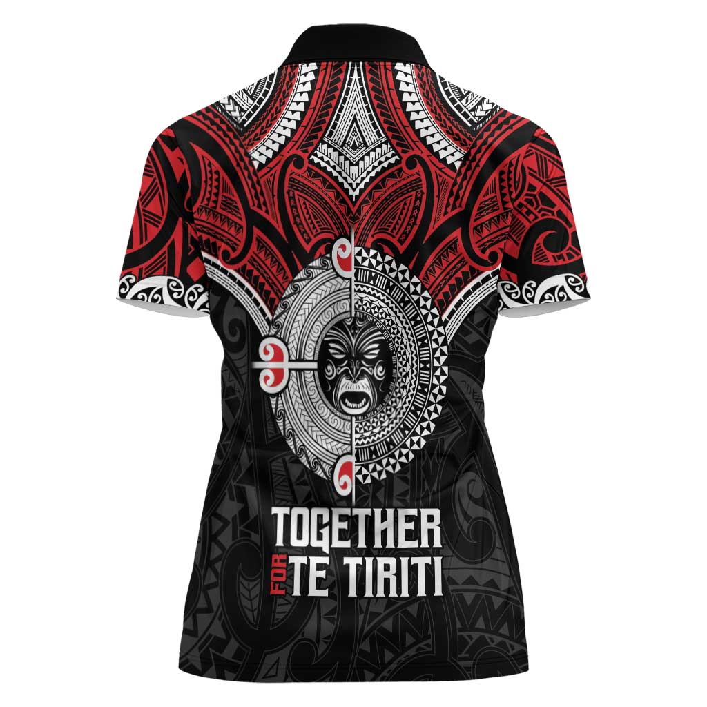 Aotearoa and Tonga Mo Te Tiriti Women Polo Shirt New Zealand Honour The Treaty Ake!Ake!Ake!