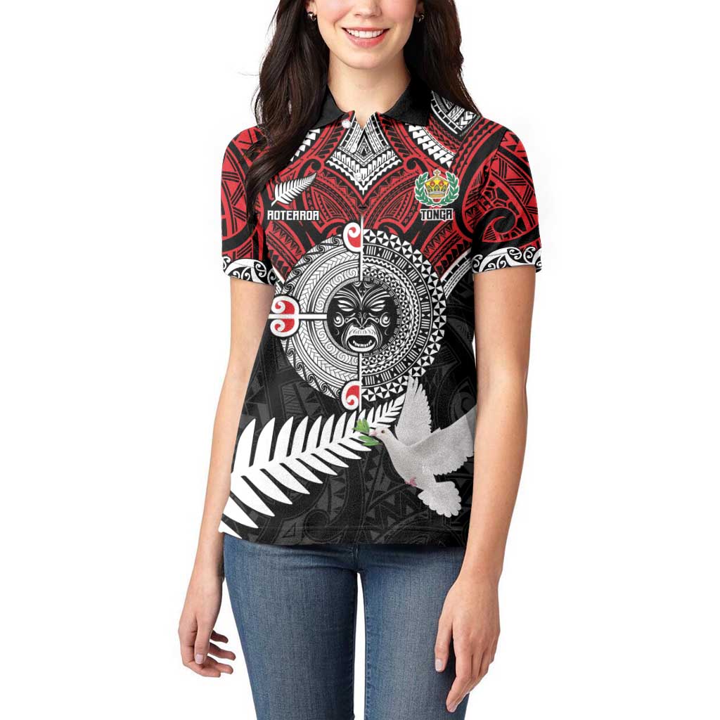 Aotearoa and Tonga Mo Te Tiriti Women Polo Shirt New Zealand Honour The Treaty Ake!Ake!Ake!