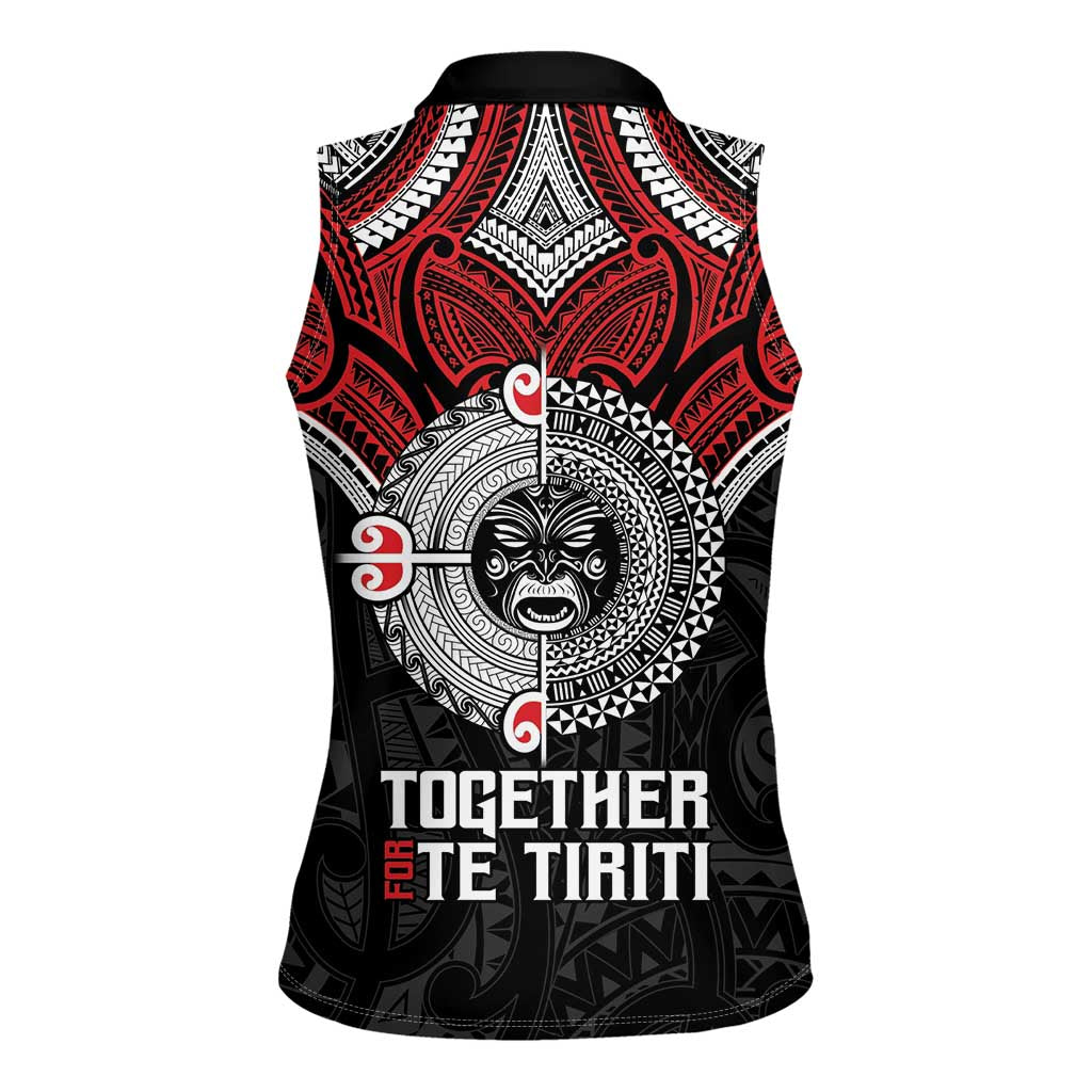 Aotearoa and Tonga Mo Te Tiriti Women Sleeveless Polo Shirt New Zealand Honour The Treaty Ake!Ake!Ake!