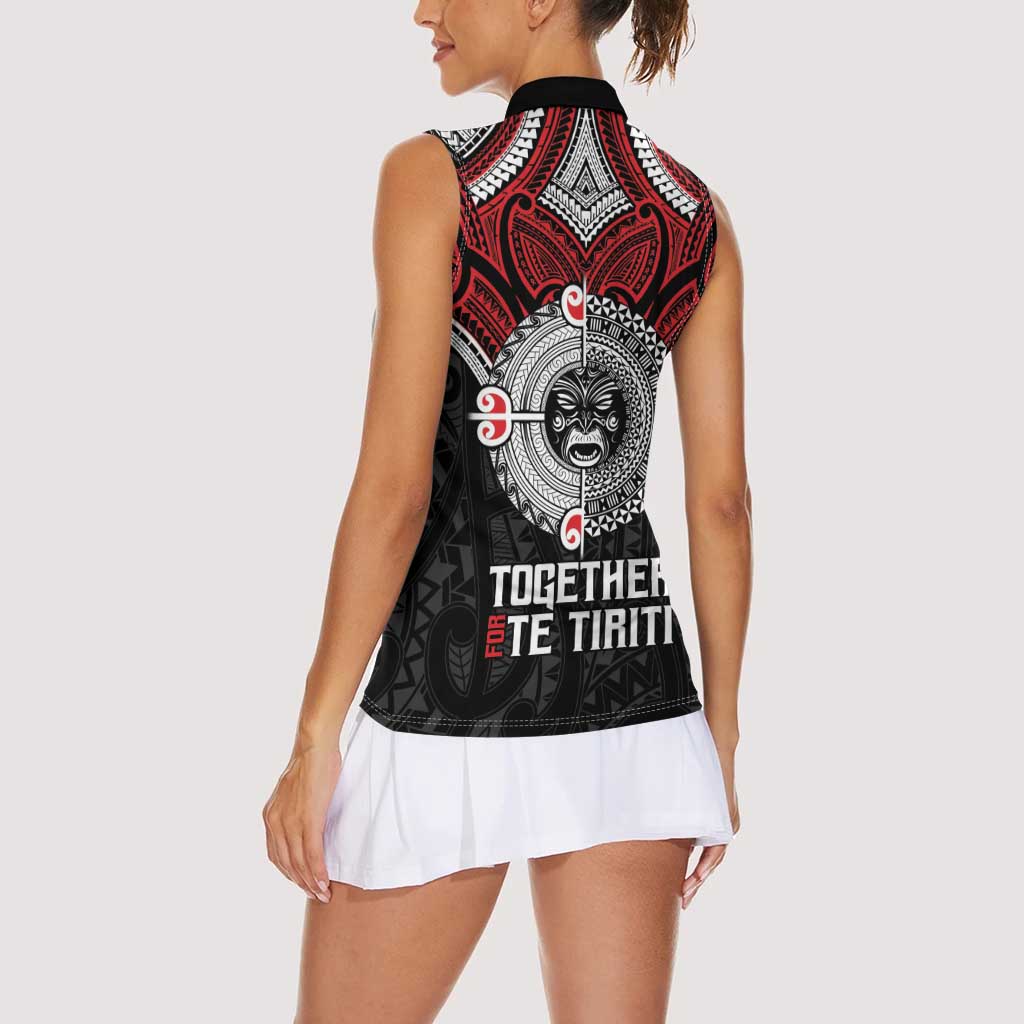 Aotearoa and Tonga Mo Te Tiriti Women Sleeveless Polo Shirt New Zealand Honour The Treaty Ake!Ake!Ake!