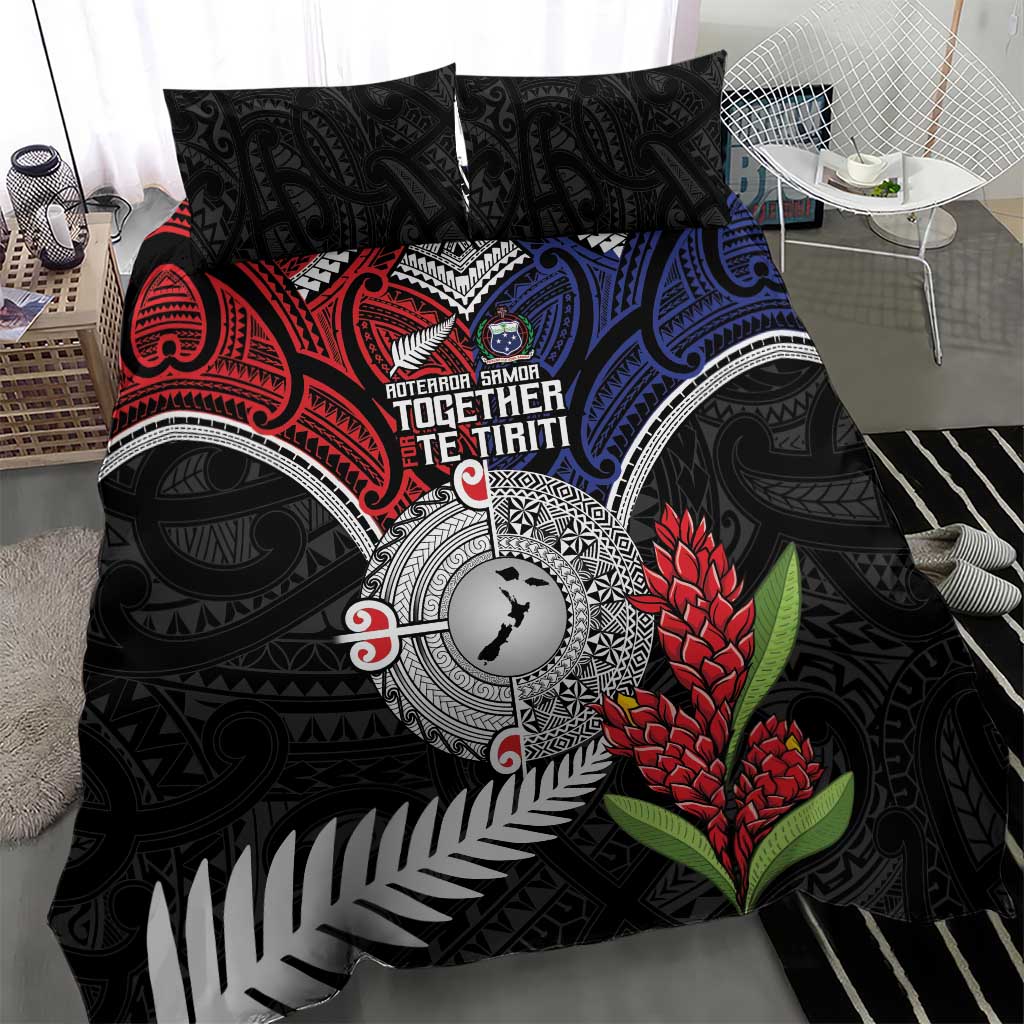 Aotearoa and Samoa Mo Te Tiriti Bedding Set Tangata Moana Stand with Tangata Whenua